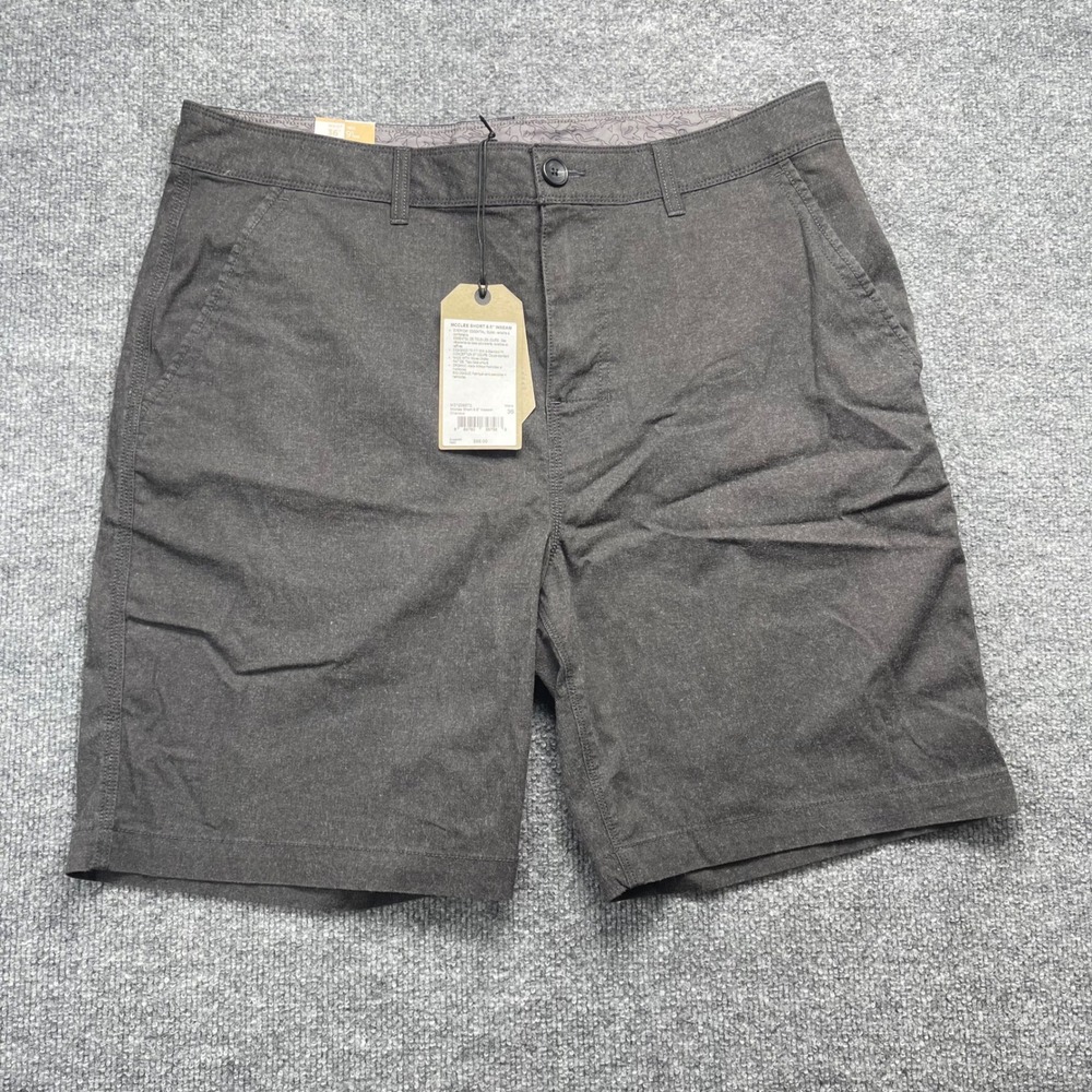 Prana McClee Short 8.5 Inseam Charcoal Grey Organic Dobby Mens 36 M31208572